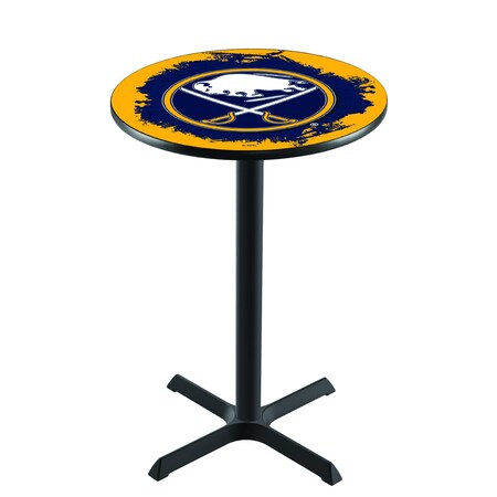 Holland Bar Stool Co 42" Blk Wrinkle Buffalo Sabres Pub Table L211B4228BufSab